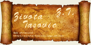 Života Tašović vizit kartica